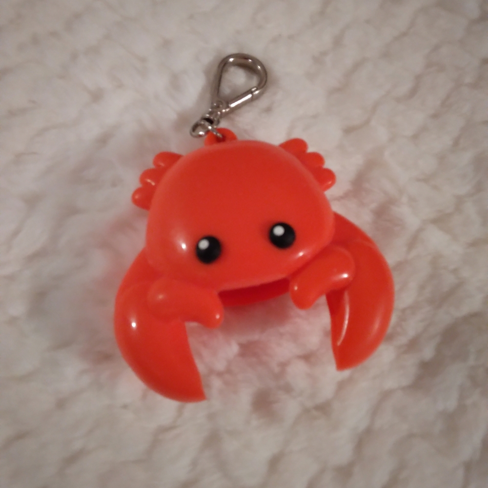 Cute Orange Crab Keychain